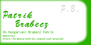 patrik brabecz business card